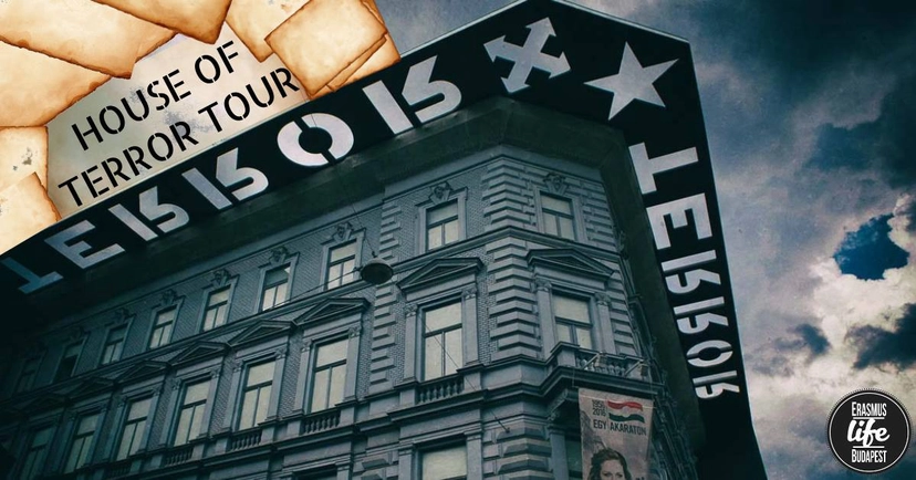 Building with House of Terror Tour sign