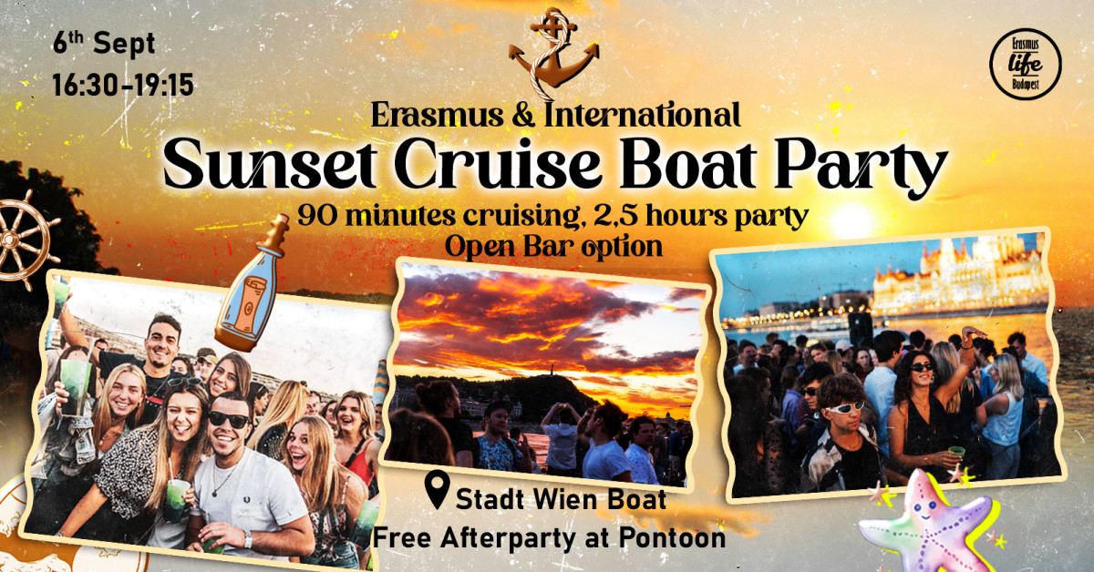 Sunset Cruise & Daytime Boat Party by ELB â 6th Sept â Stadt Wien Boat